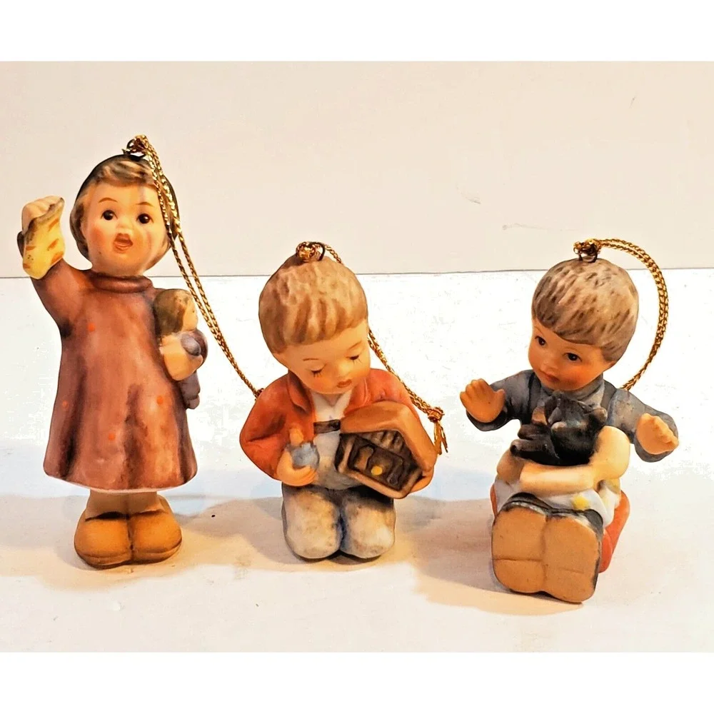 Lot of 3 Vintage 1997 Berta Hummel Children Christmas Tree Ornaments